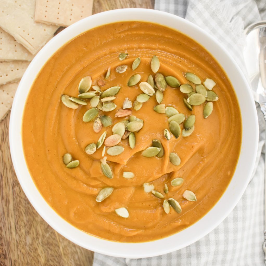 LowFODMAP Pumpkin & Sweet Potato Soup using SlowCooker; Glutenfree