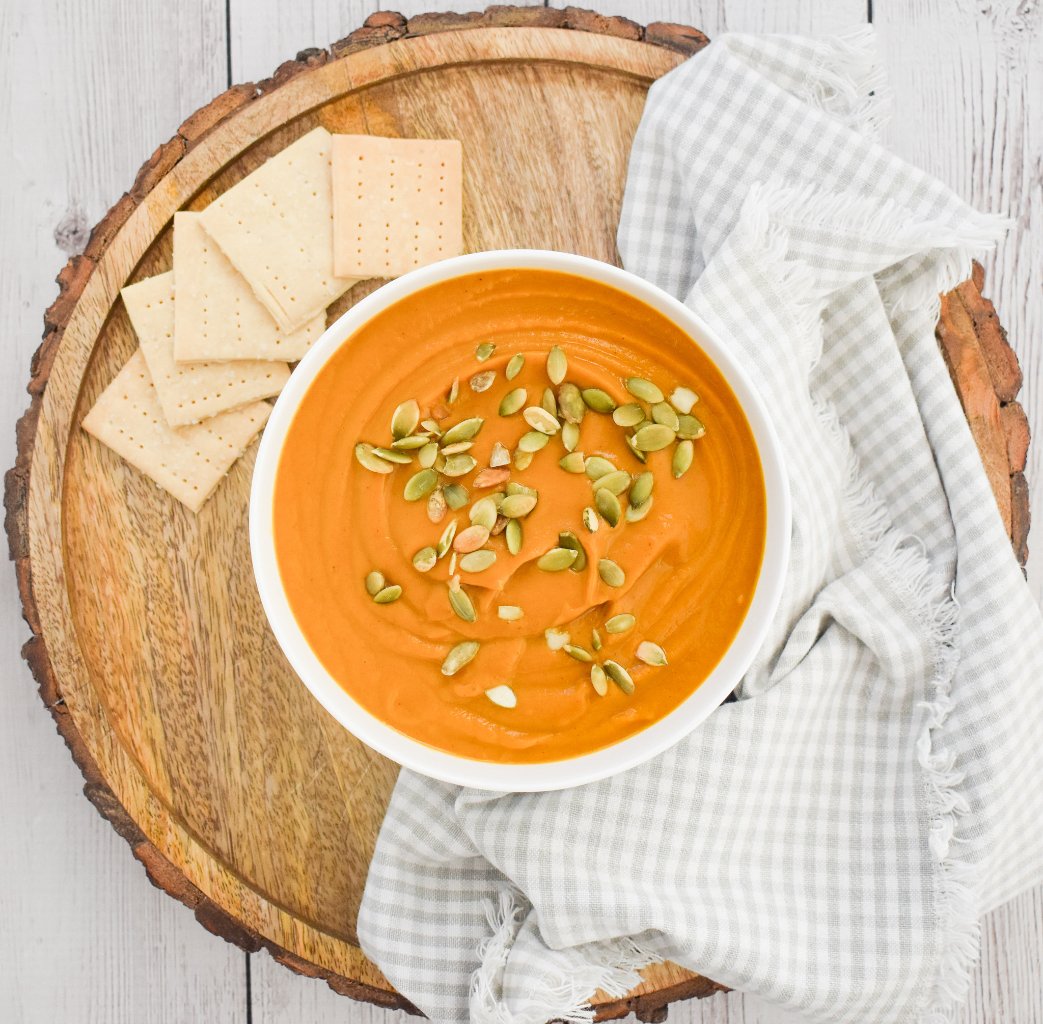 Low-FODMAP Pumpkin & Sweet Potato Soup using Slow-Cooker; Gluten-free, ...