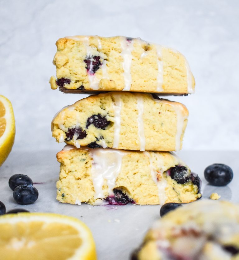 LowFODMAP Glazed Lemon Blueberry Scone Recipe; Glutenfree Dr