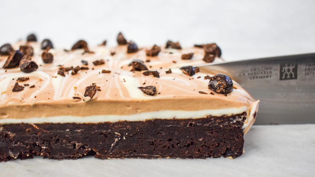 LowFODMAP Cappuccino Swirl Layer Brownies; Glutenfree Dr. Rachel Pauls