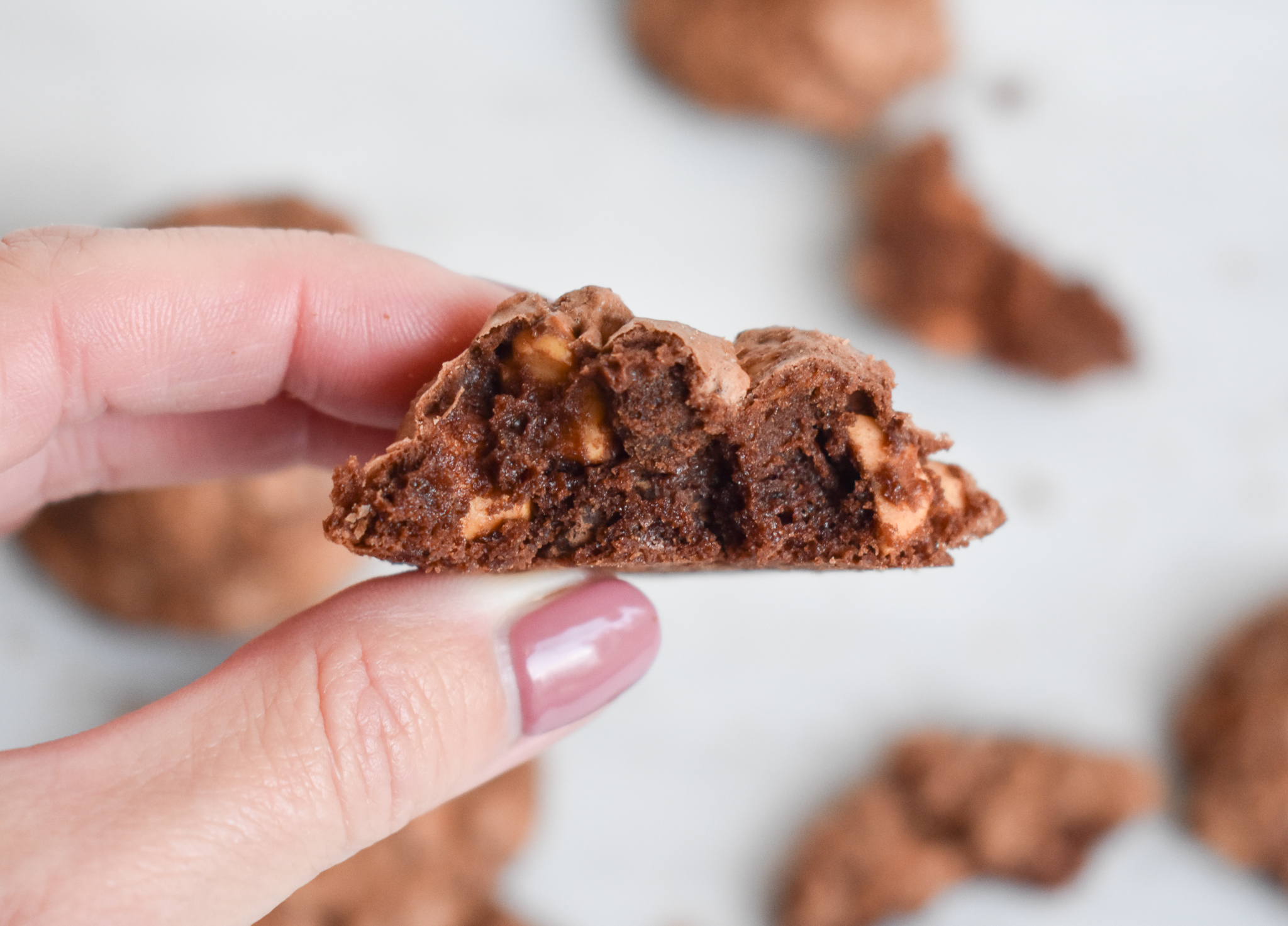 Low-FODMAP Bite Sized Chocolate Hazelnut ‘Whopper’ Cookies; Gluten-free, Dairy-free