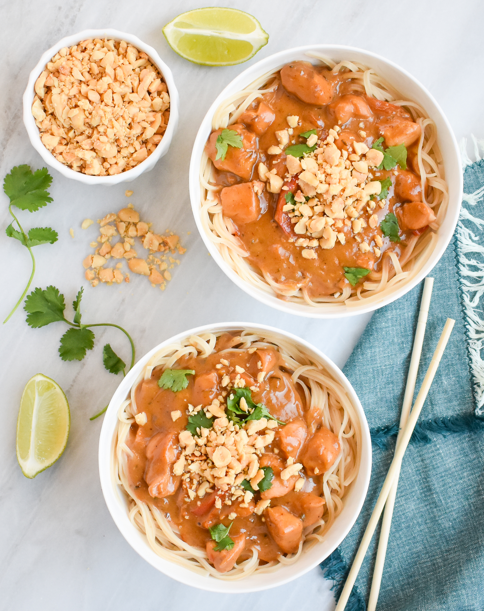 Low-FODMAP Slow Cooker Thai Peanut Chicken; Gluten-free, Dairy