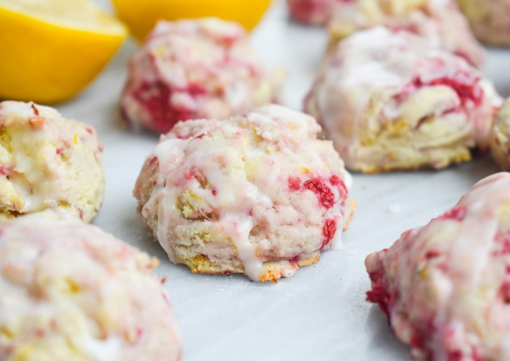 LowFODMAP Raspberry Lemon Mini Biscuits with Lemon Glaze; Glutenfree