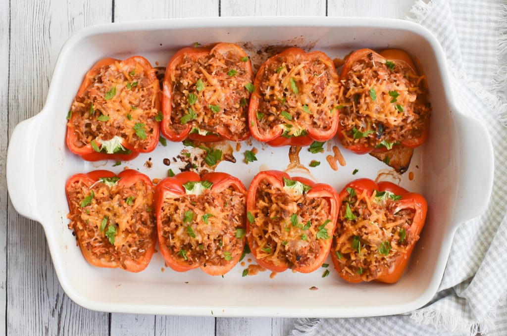 LowFODMAP Turkey Stuffed Bell Peppers; Glutenfree Dr. Rachel Pauls