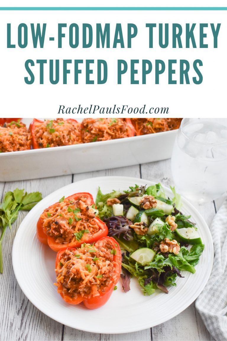LowFODMAP Turkey Stuffed Bell Peppers; Glutenfree Dr. Rachel Pauls