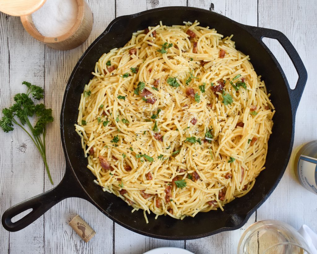 LowFODMAP 30Minute Spaghetti Alla Carbonara; Glutenfree Rachel