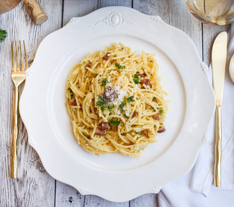 LowFODMAP 30Minute Spaghetti Alla Carbonara; Glutenfree Dr. Rachel