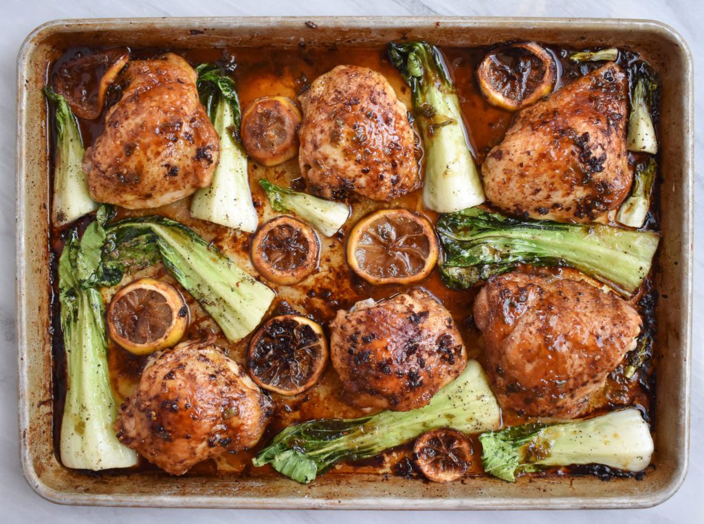 LowFODMAP Sheet Pan Asian Ginger and Lemon Chicken; Glutenfree, Dairy