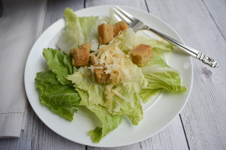 LowFODMAP Caesar Salad with LowFODMAP Caesar Dressing & Croutons; Glutenfree Dr. Rachel Pauls