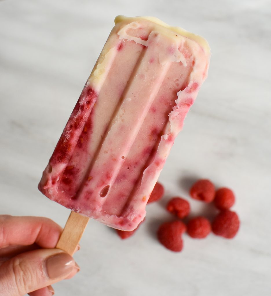 Easy and Delicious LowFODMAP Raspberry Yogurt Popsicles; Glutenfree