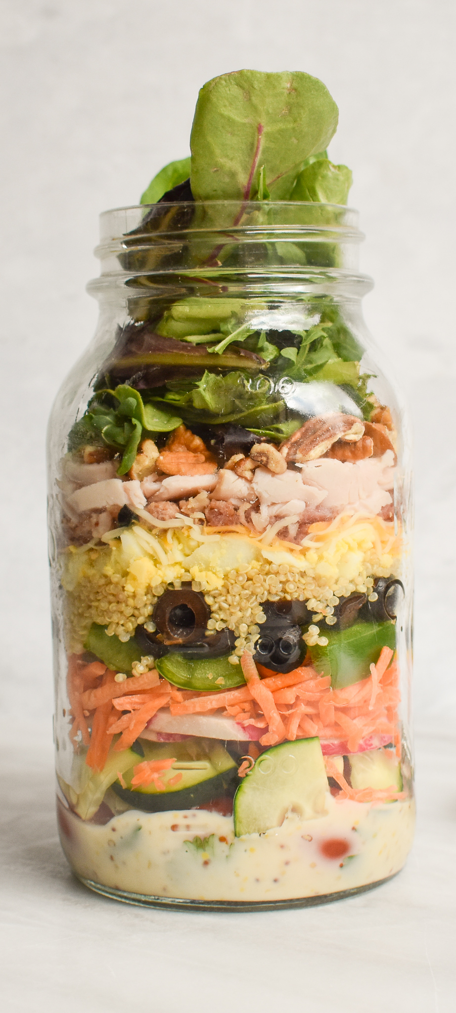 Asian Chicken Mason Jar Salad with Peanut Dressing