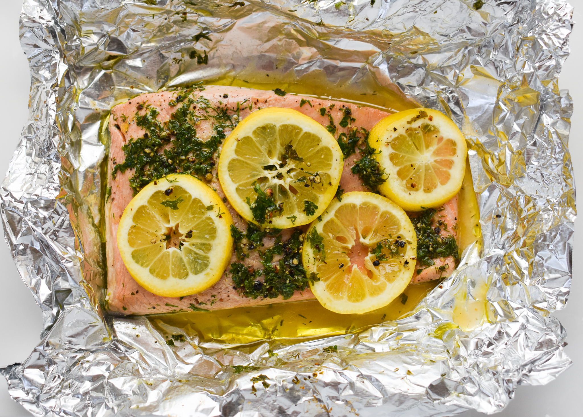 Garlic Caper Butter Baked Salmon