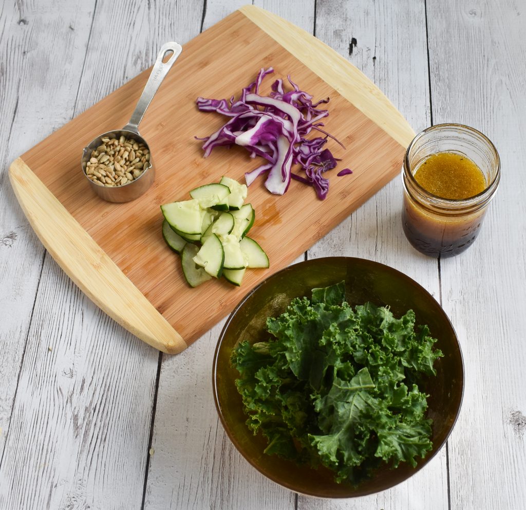 Easy LowFODMAP Superfood Salad with Kale & lowFODMAP Dressing; Gluten