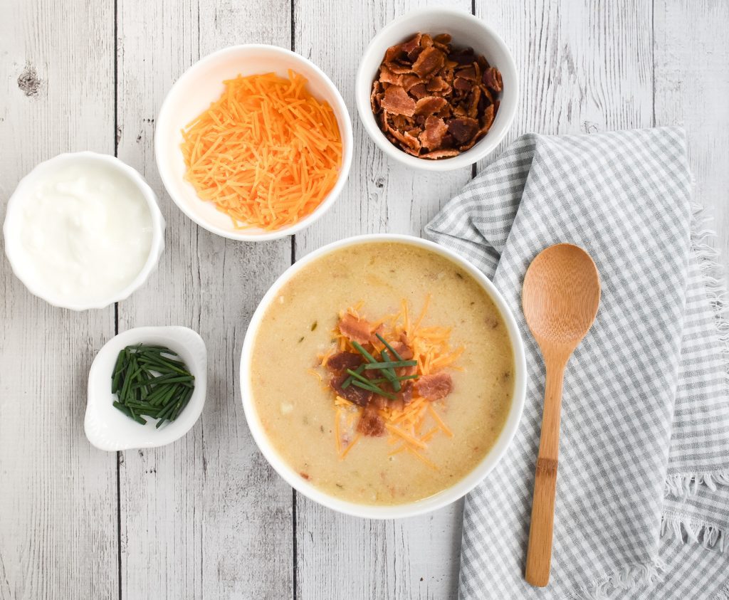 LowFODMAP SlowCooker Baked Potato Soup; Glutenfree Dr. Rachel Pauls