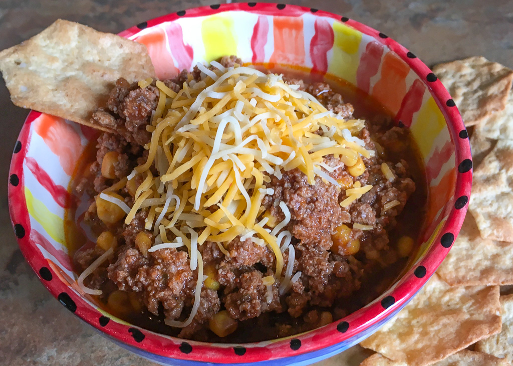 Touchdown LowFODMAP Chili recipe using Slow Cooker; Glutenfree
