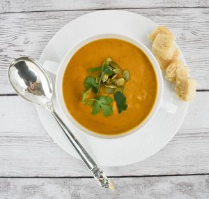 low FODMAP carrot soup aerial