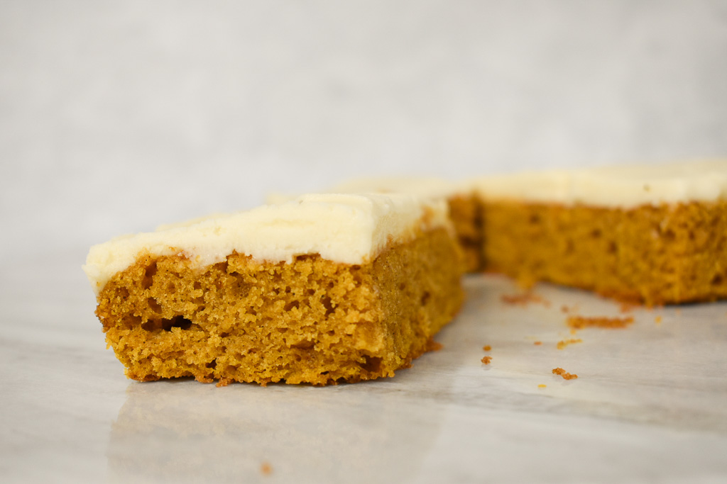 low fodmap pumpkin bar on marble
