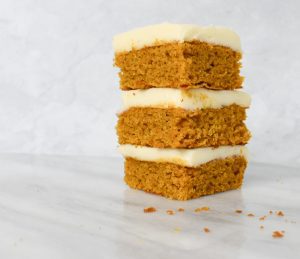 low fodmap pumpkin bars stacked