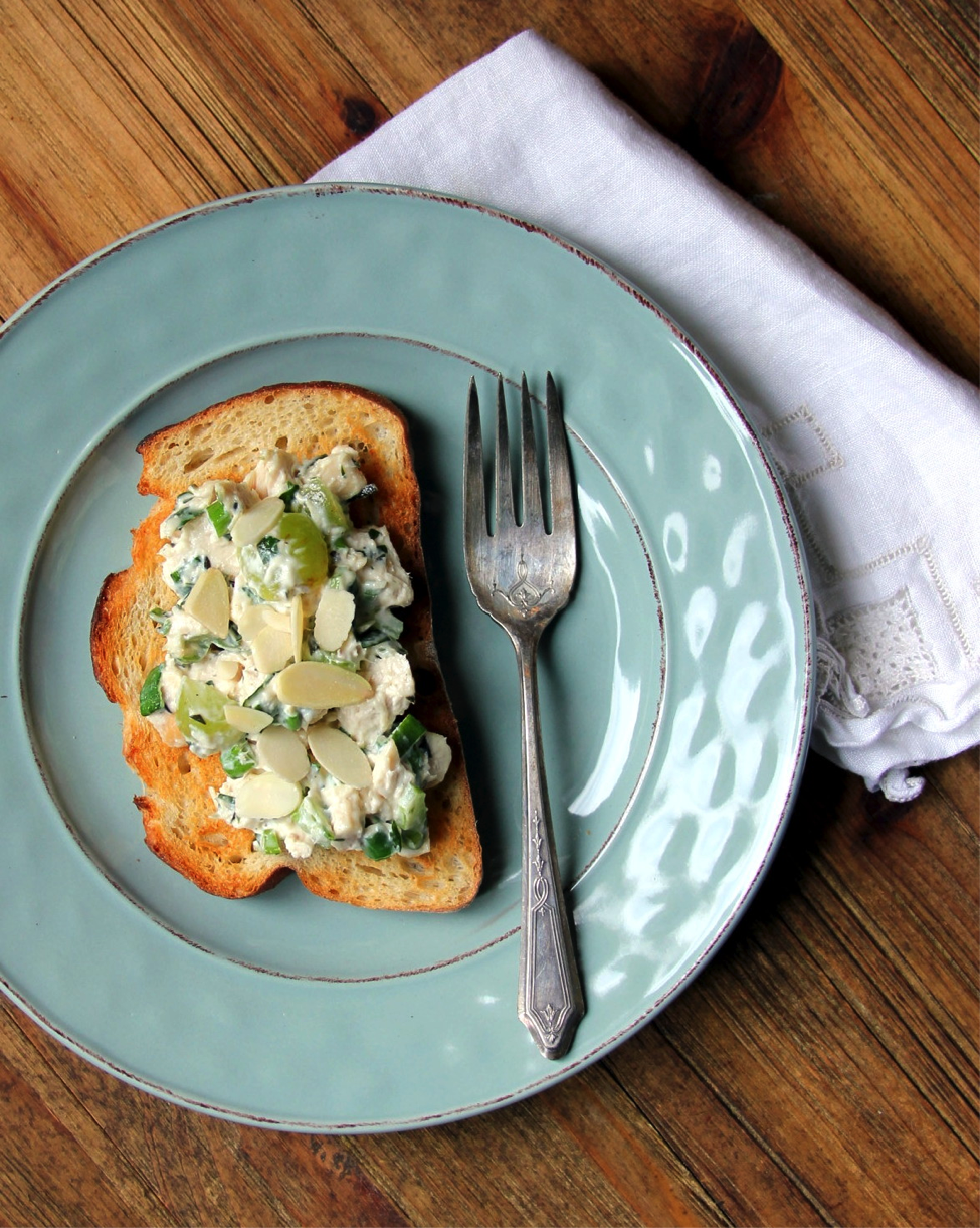 light and satisfying chicken salad on bread