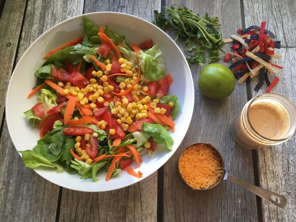 Fabulous LowFODMAP Southwest Salad with LowFODMAP Southwest Dressing
